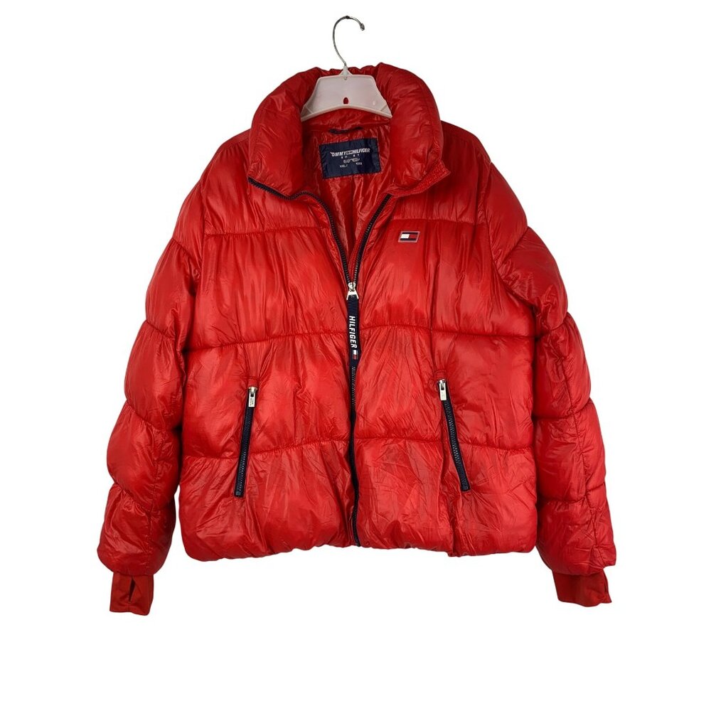 Womens Tommy Hilfiger Sport Red Puffer Jacket Size XXL